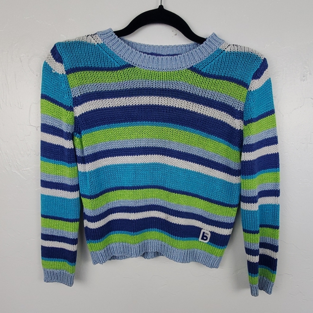 Benetton girl sweater strips knit made in Italy size 12